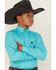 Image #2 - Cinch Boys' Solid Long Sleeve Button-Down Western Shirt, Turquoise, hi-res