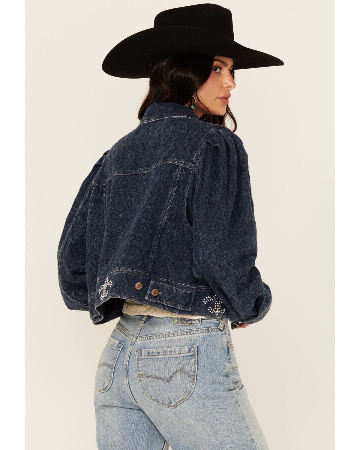 Image #4 - Miss Me Women's Dark Wash Denim Jacket, Dark Wash, hi-res
