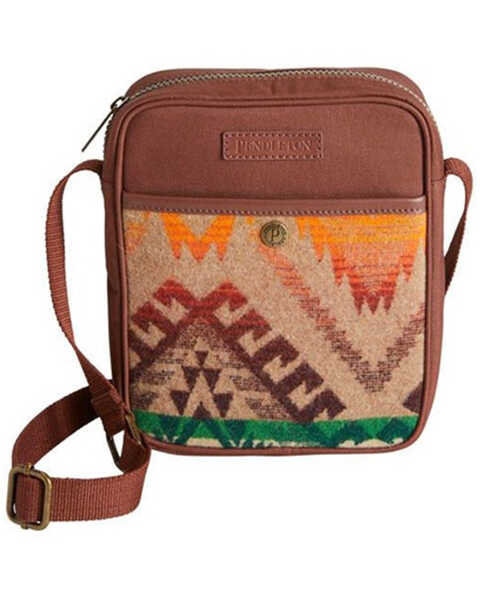 Image #1 - Pendleton Women's Sawtooth Mountain Crossbody Satchel Bag, Brown, hi-res