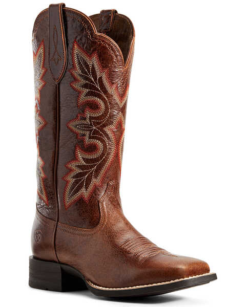 Ariat Women's Breakout Rustic Western Performance Boots - Broad Square Toe, Brown, hi-res