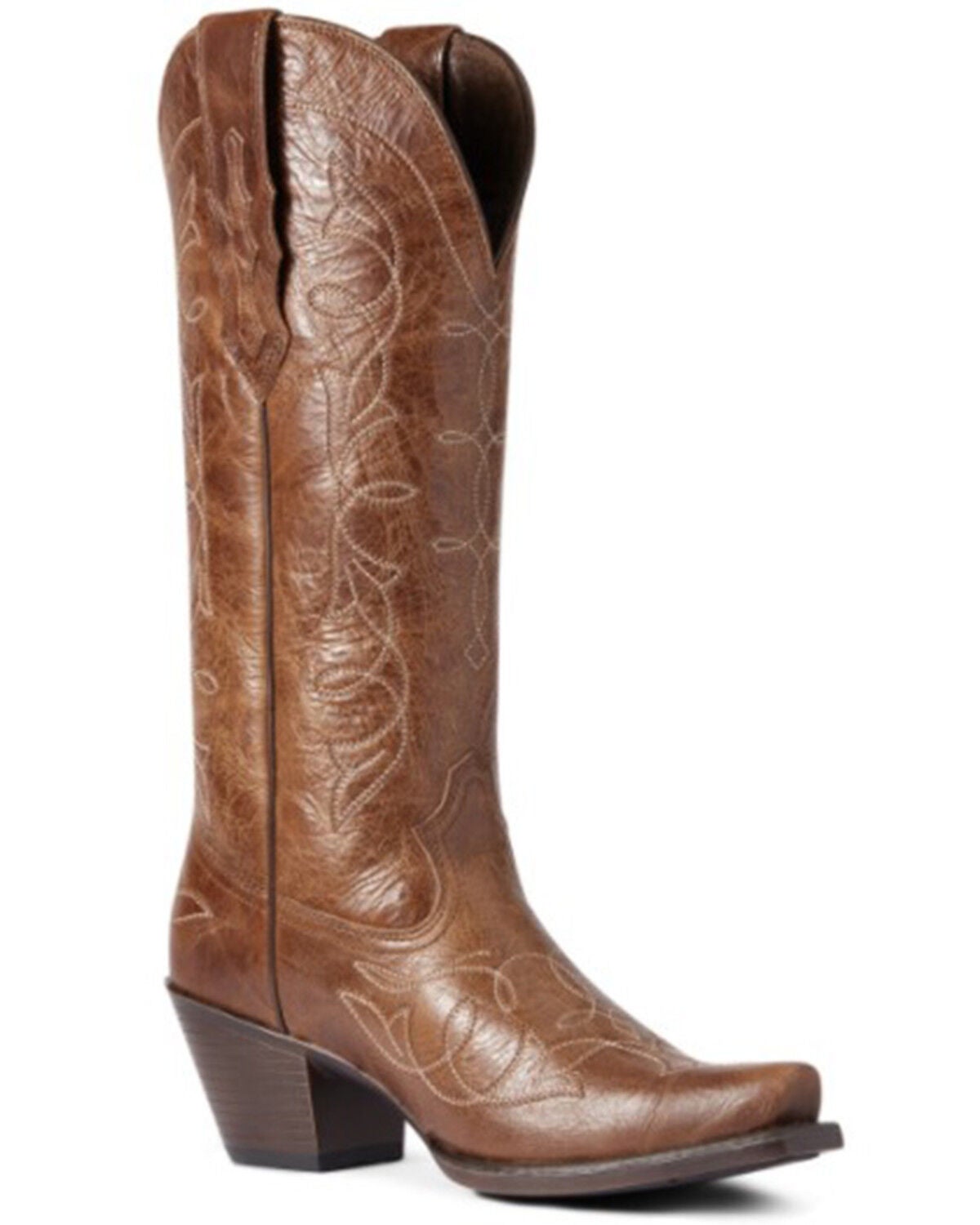 Ariat Women's Heritage D Stretch Fit Western Boot - Snip Toe, Brown, hi-res