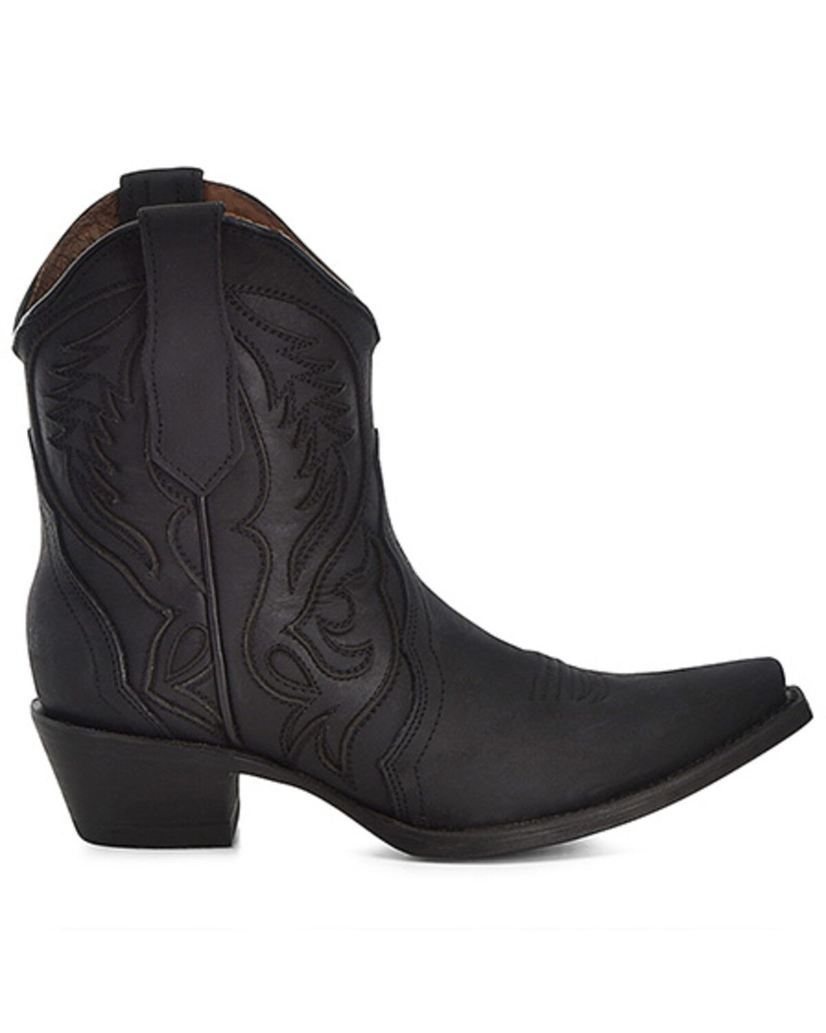 Image #2 - Circle G Women's Inlay Western Booties - Snip Toe, Black, hi-res