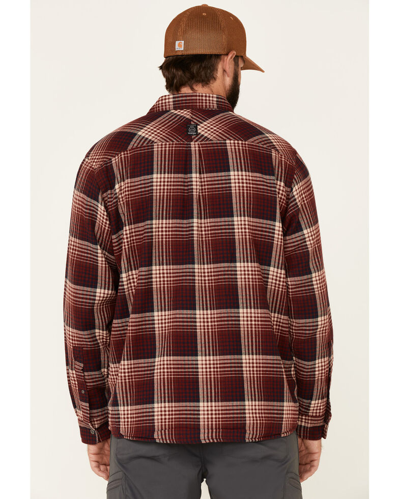 ATG™ by Wrangler Men's All Terrain Men's Coffee Plaid Thermal Lined Long Sleeve Western Flannel Shirt - Big & Tall, Red, hi-res