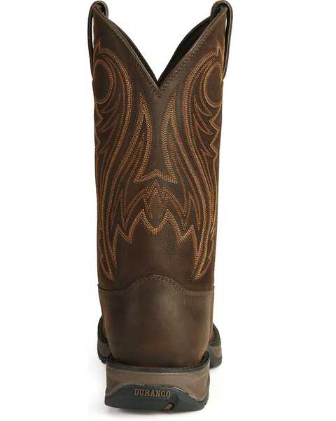 Image #7 - Durango Rebel Men's Pull On Western Performance Boots - Round Toe, Chocolate, hi-res