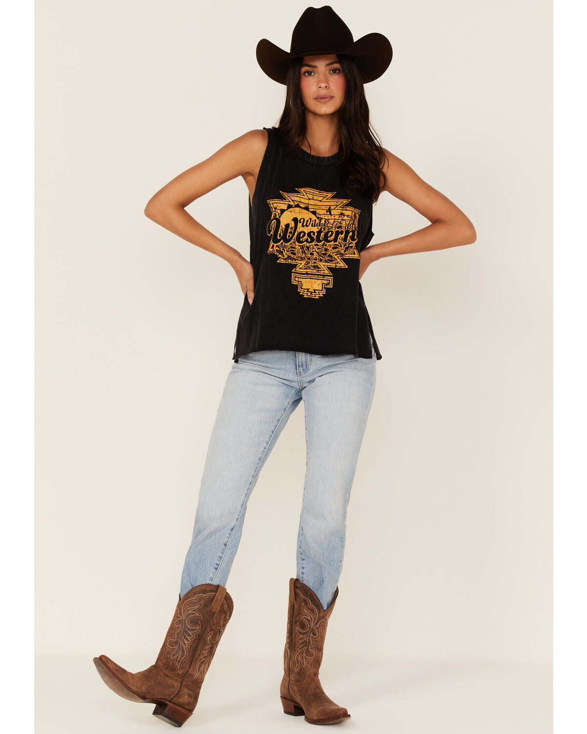 Image #2 - Rock & Roll Denim Women's Wild & Western Southwestern Graphic Tank Top, , hi-res