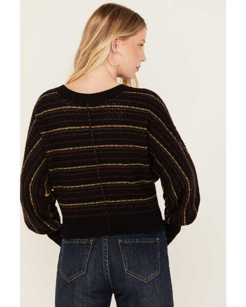 Image #4 - Shyanne Women's Lurex Striped Dolman Sweater, Black, hi-res