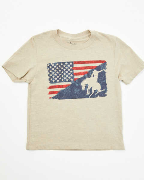 Cody James Toddler Boys' Flag Bronc Short Sleeve Graphic T-Shirt , Tan, hi-res