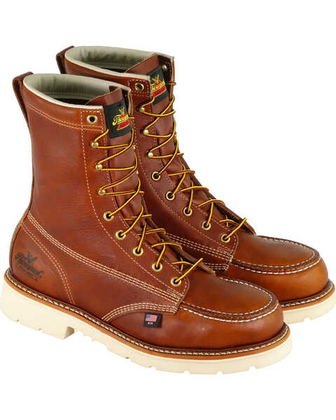 Thorogood Men's American Heritage Classics 8" Made In The USA Work Boots - Steel Toe , Brown, hi-res