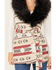 Image #3 - Cripple Creek Women's Southwestern Print Fur Collar Wrap Vest, Cream, hi-res