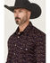 Image #2 - Rock & Roll Denim Men's Longhorn Print Long Sleeve Snap Stretch Western Shirt, Burgundy, hi-res