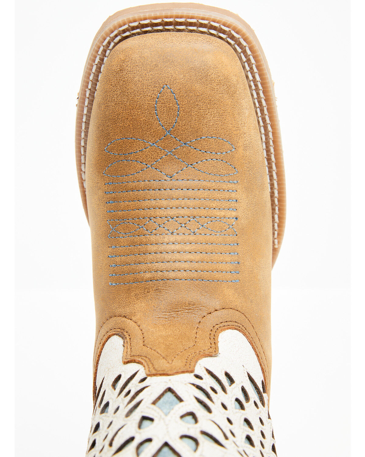 Image #6 - Laredo Women's Underlay Western Boots - Broad Square Toe, Blue/white, hi-res