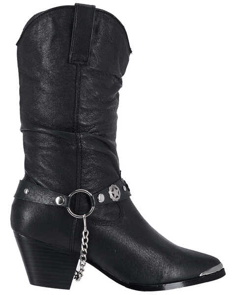 Dingo Women's Supple Pigskin Western Boots - Pointed Toe, Black, hi-res