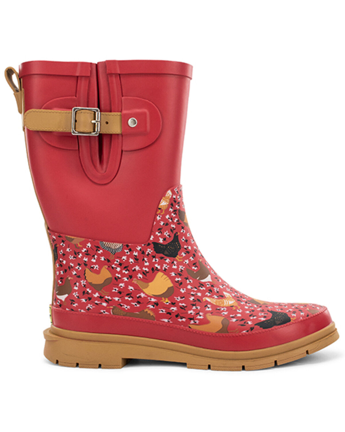 Image #2 - Western Chief Women's Golden Gals Mid Rain Boots, Red, hi-res
