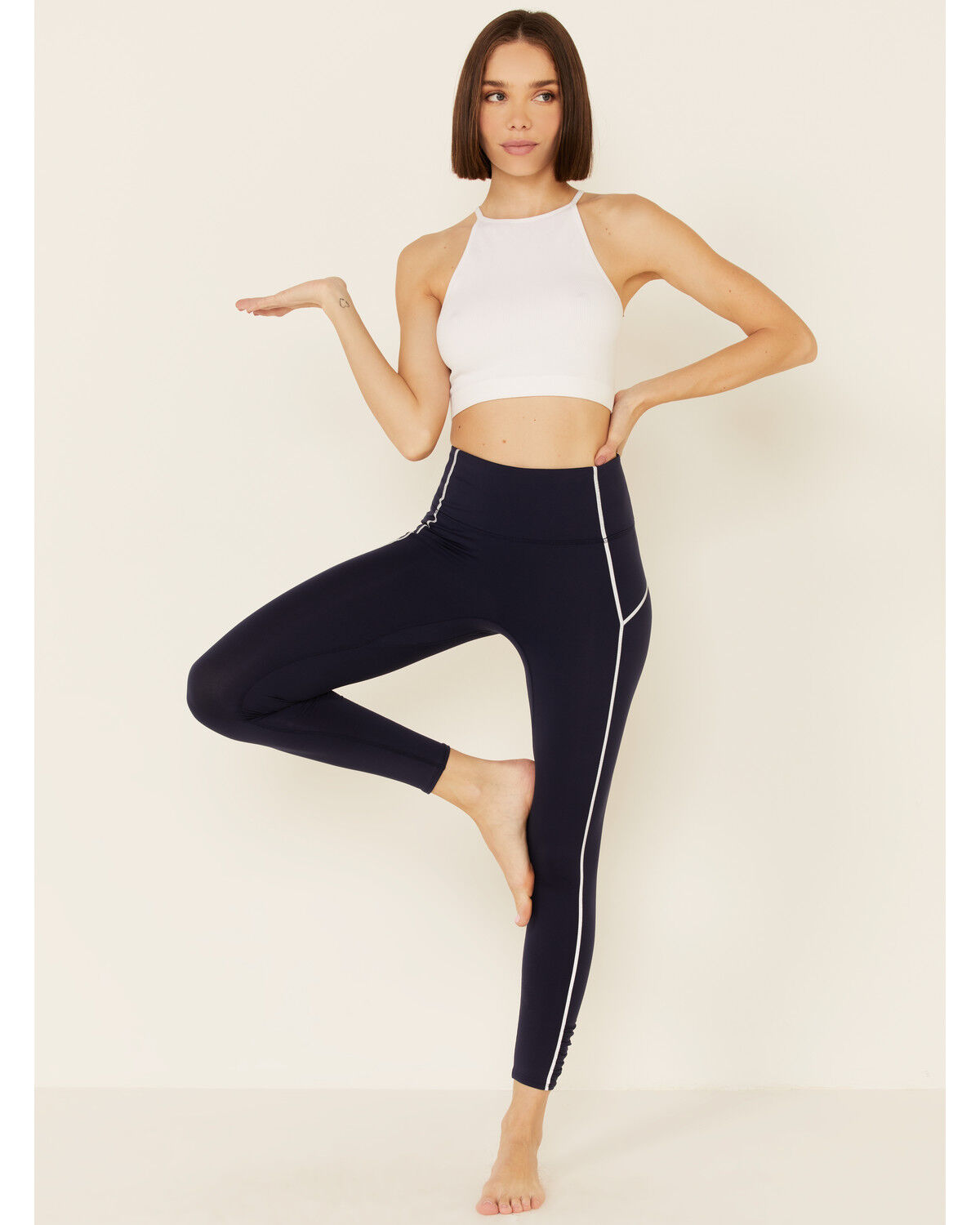 Image #2 - Free People Women's You're A Peach Leggings, Navy, hi-res