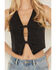 Image #3 - Ashley Vintage Charm by 26 International Women's Bow Tie Denim Vest, Black, hi-res
