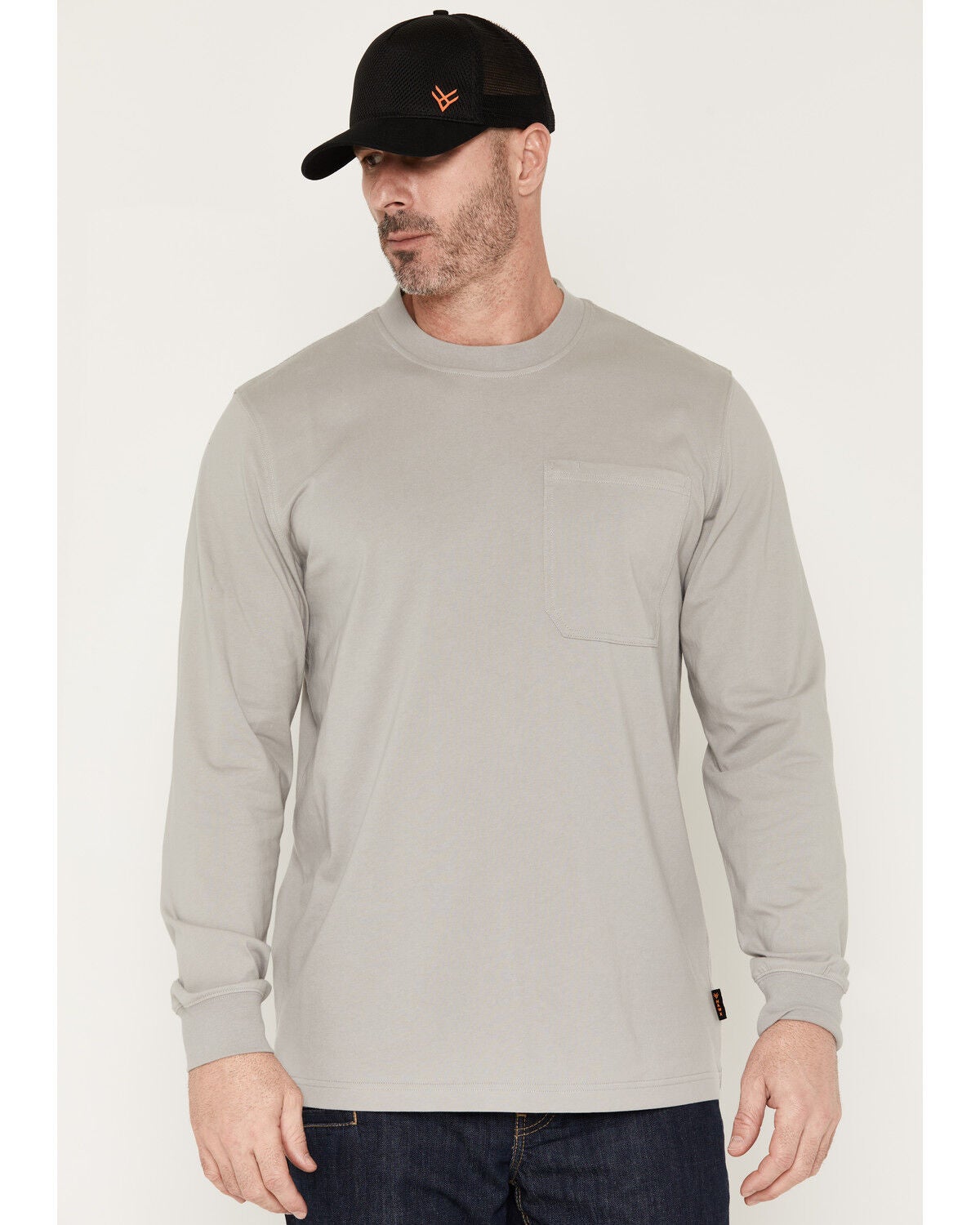 Image #2 - Hawx Men's Standard Graphic Long Sleeve Work T-Shirt, Light Grey, hi-res