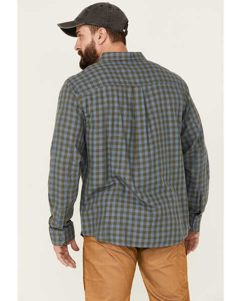 Image #4 - Brothers and Sons Men's Small Check Plaid Long Sleeve Button-Down Western Shirt , Indigo, hi-res