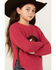 Image #2 - Cotton & Rye Girls' Horse Applique Round Bottom Sweater, Pink, hi-res