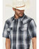 Image #2 - Cody James Men's Weed Wacker Plaid Print Short Sleeve Snap Western Shirt, Blue, hi-res