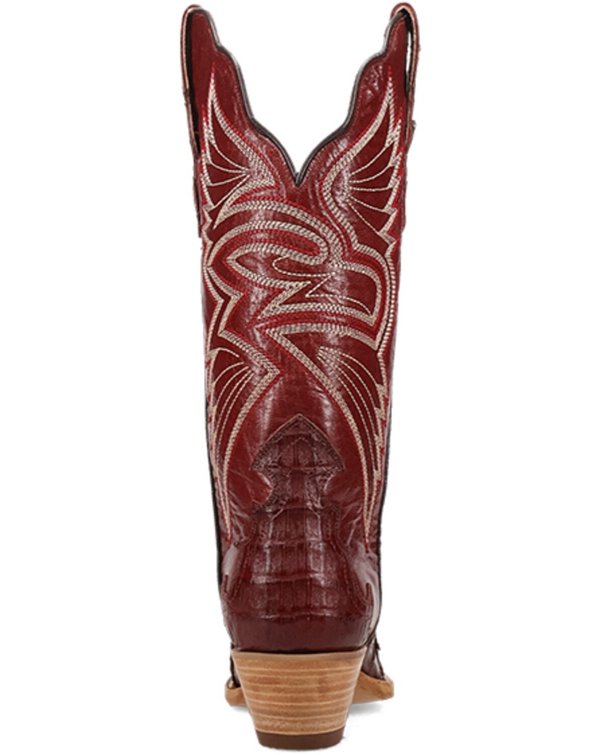 Image #5 - Dan Post Women's Concorde Exotic Caiman Western Boots - Snip Toe, Red, hi-res