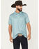 Image #1 - Panhandle Slim Men's Geo Print Short Sleeve Snap Performance Polo Shirt, , hi-res