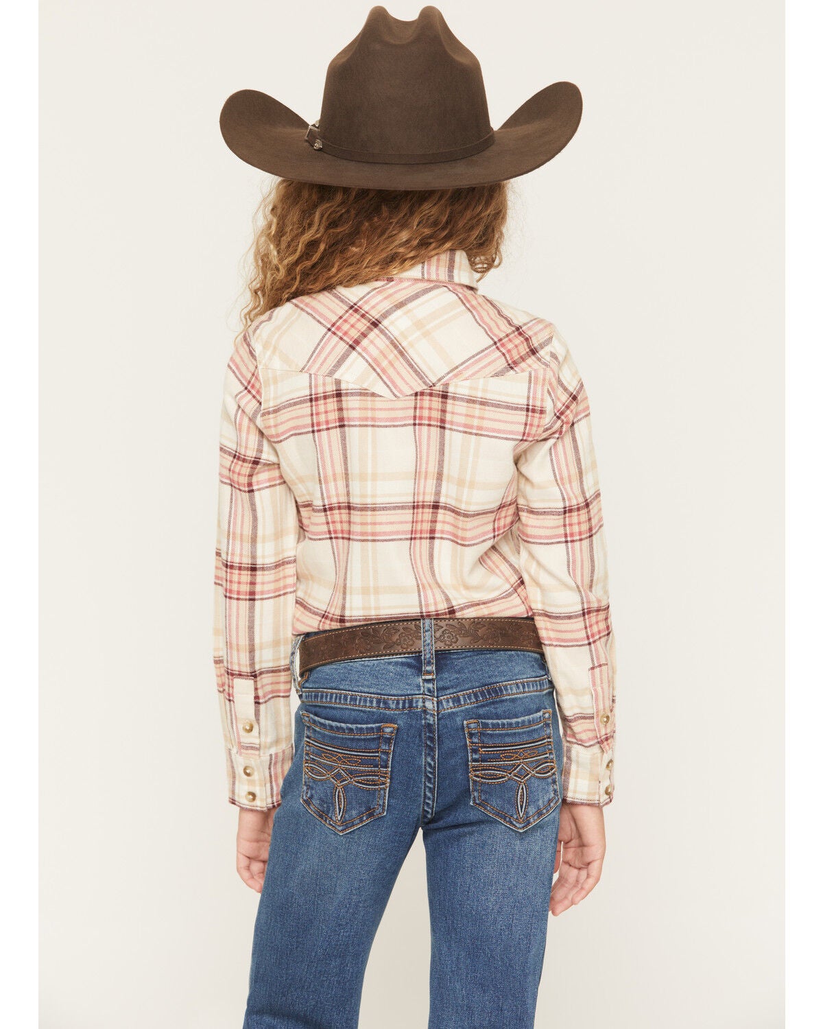 Image #4 - Shyanne Girls' Belle Plaid Print Long Sleeve Button-Down Flannel Shirt, Dark Pink, hi-res