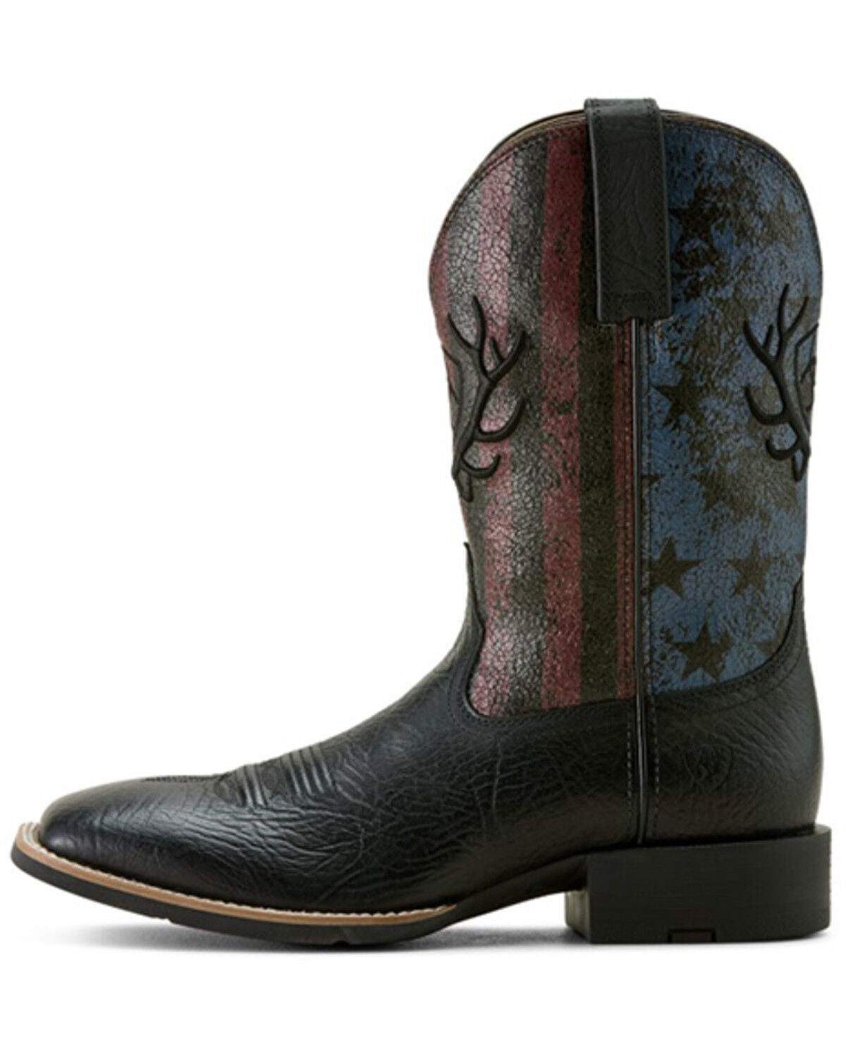 Image #3 - Ariat Men's Sport Liberty Antler Western Boots - Broad Square Toe, Black, hi-res