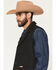 Image #2 - Panhandle Slim Men's Montana Wool Button-Down Vest, Black, hi-res