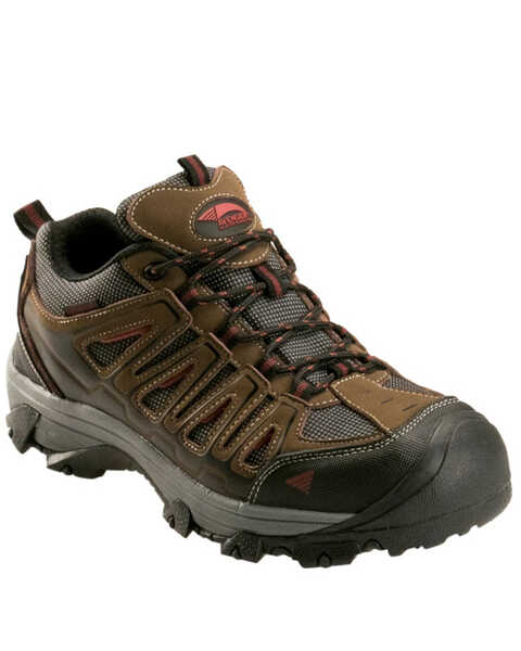 Image #1 - Avenger Men's Trench Waterproof Work Shoes - Steel Toe, Brown, hi-res