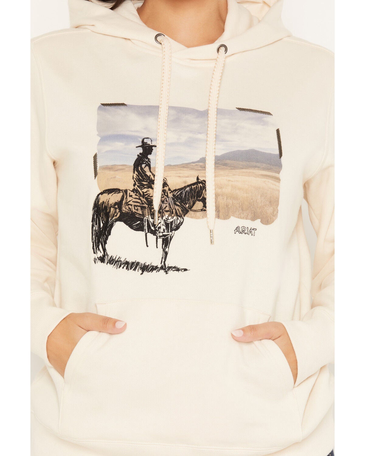 Image #3 - Ariat Women's Graphic Hoodie, Cream, hi-res