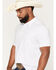 Image #2 - Burlebo Men's Texas Print Short Sleeve Button-Down Polo, White, hi-res