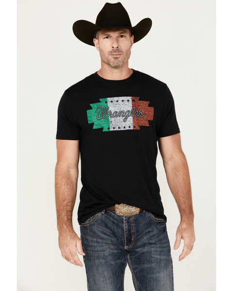 Wrangler Men's Mexico Logo Short Sleeve Graphic T-Shirt, Black, hi-res