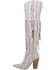 Image #3 - Dingo Women's Kitty Kat Snake Print Fringe Tall Western Boot - Pointed Toe, White, hi-res