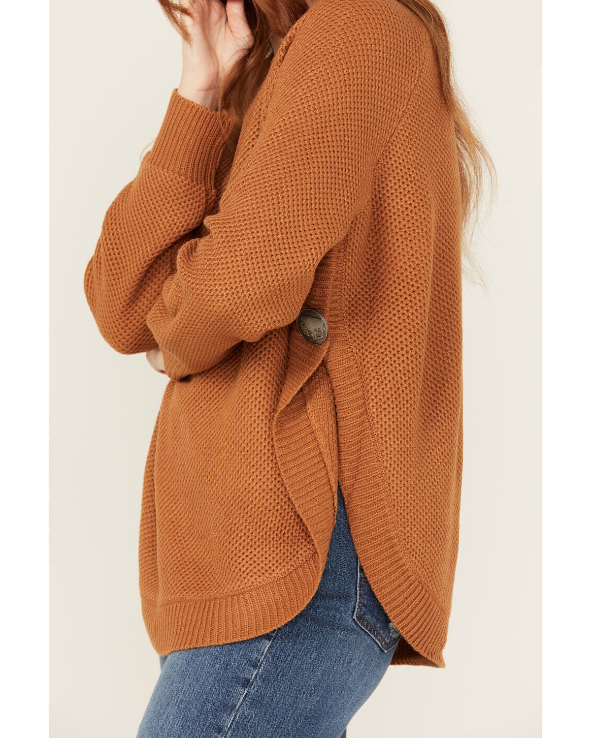 Image #2 - Cotton & Rye Women's Round Bottom Sweater, Caramel, hi-res
