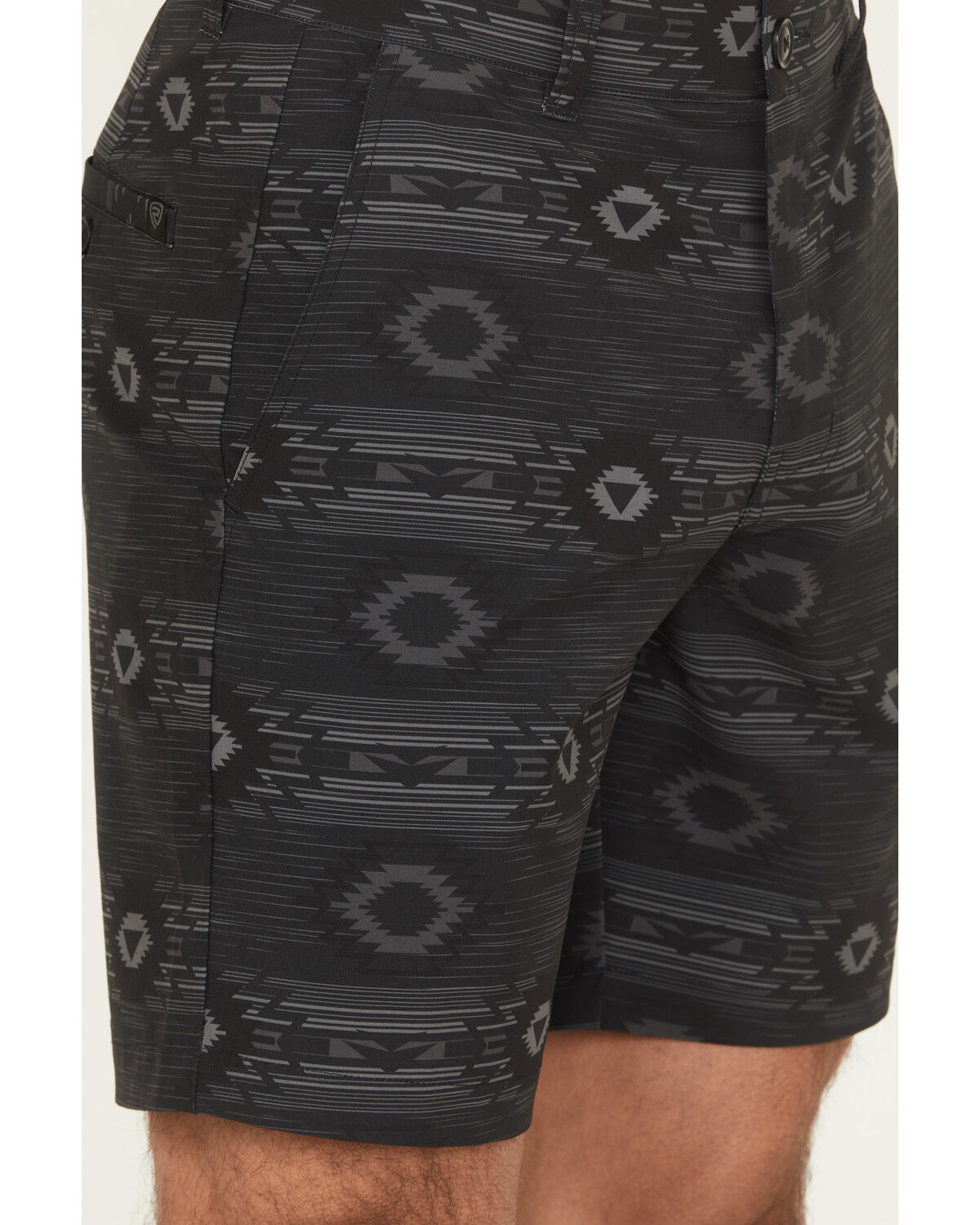 Image #2 - Rock & Roll Denim Men's Southwestern Print Stretch Chino Shorts, Black, hi-res