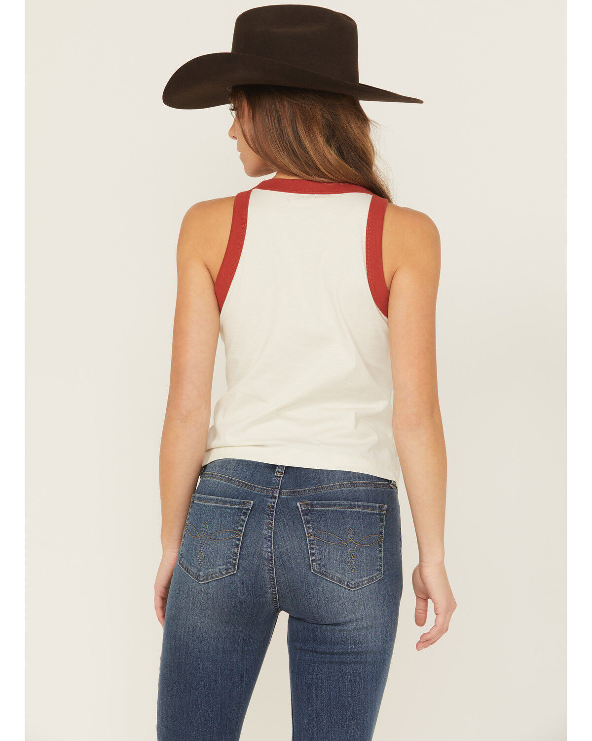 Image #4 - Wrangler Women's Saddle Up Embroidered Tank Top, White, hi-res