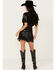 Image #4 - Idyllwind Women's Irene Fringe Faux Leather Skirt, Black, hi-res