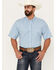 Image #1 - Resistol Men's Delray Plaid Print Long Sleeve Button Down Western Shirt, Aqua, hi-res