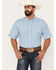 Image #1 - Resistol Men's Delray Plaid Print Long Sleeve Button Down Western Shirt, Aqua, hi-res
