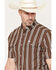Image #2 - Ferrell Men's Tucker Tek Striped Short Sleeve Pearl Snap Stretch Western Shirt, Brown, hi-res