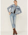 Image #5 - Cleo + Wolf Women's Wilshire Cropped Oversized Denim Jacket, Light Wash, hi-res