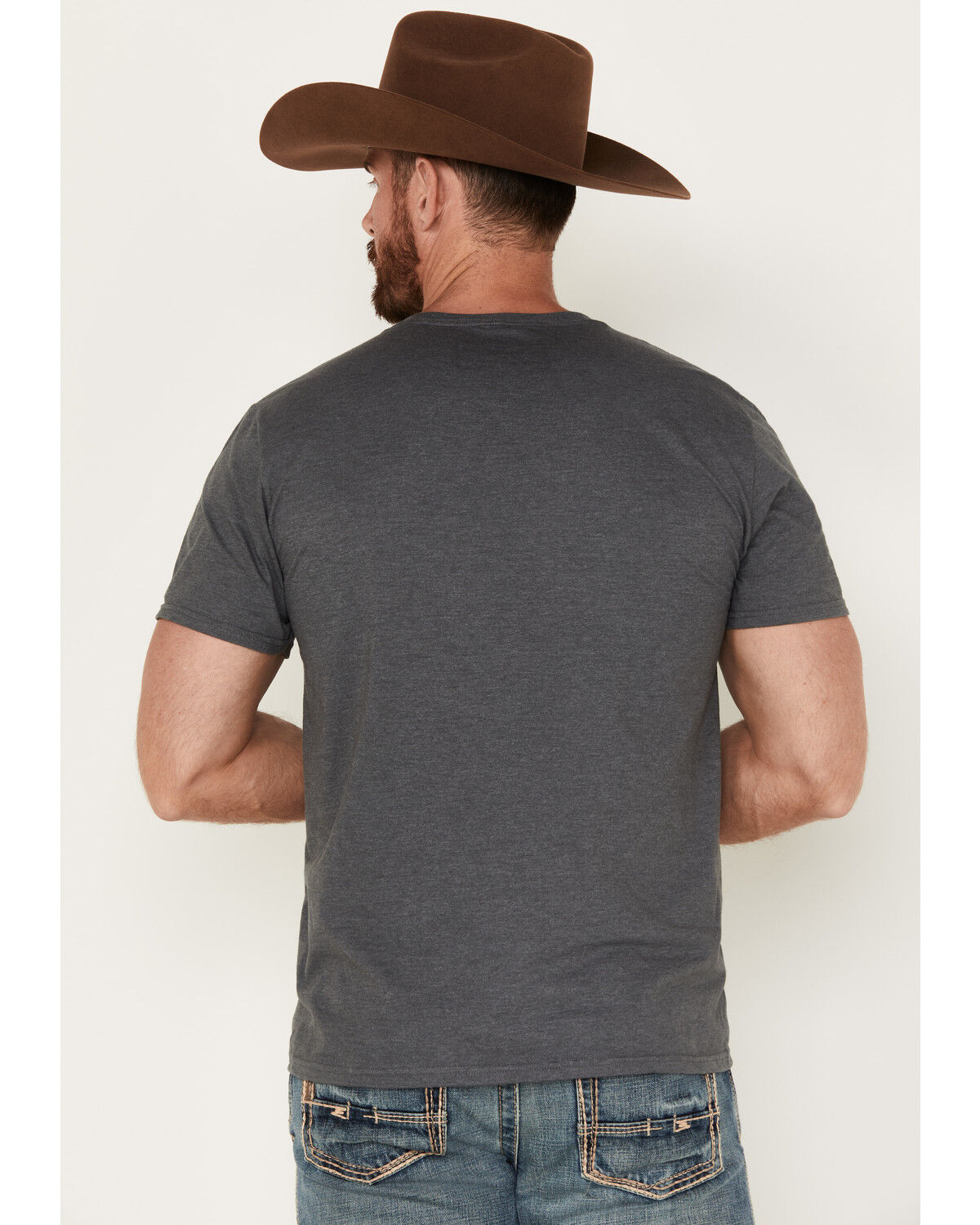Image #4 - Smith & Wesson Men's Distressed USA Flag Logo Short Sleeve Graphic T-Shirt, Heather Grey, hi-res