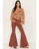 Image #1 - Shyanne Women's High Rise Tulip Hem Super Flare Jeans, Chestnut, hi-res