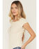 Image #2 - Shyanne Women's Solid Short Sleeve 1/4 Button-Down Shirt, Oatmeal, hi-res