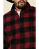 Wrangler Men's Red Buffalo Plaid 1/4 Sherpa Zip Pullover, Red, hi-res