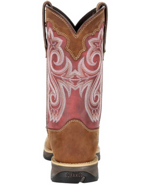 Image #4 - Durango Women's Red Western Boots - Square Toe, Brown, hi-res