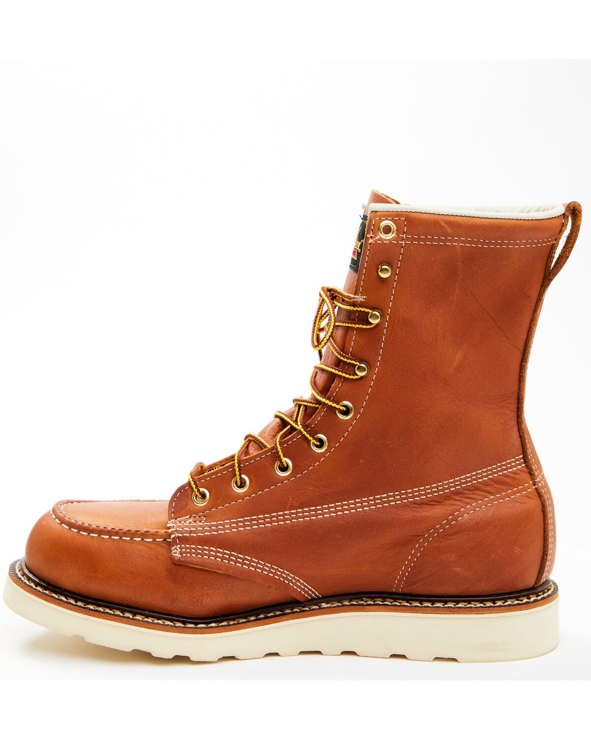 Image #3 - Thorogood Men's 8" American Heritage USA Wedge Work Boots - Steel Toe, Tan, hi-res