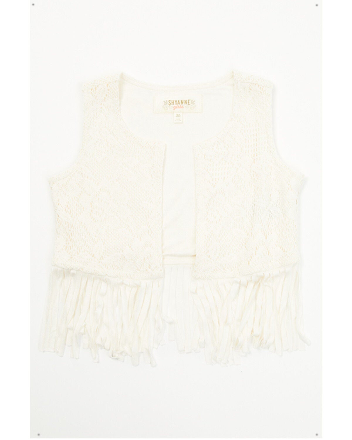 Shyanne Toddler Girls' Flawless Fringe Lace Vest, Cream, hi-res