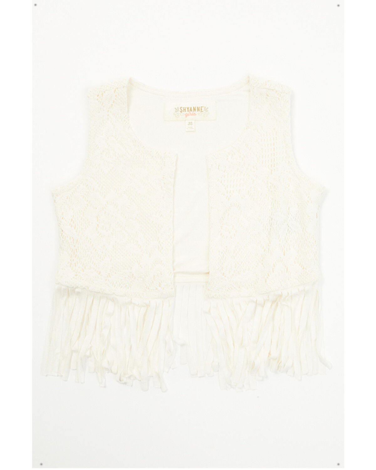Image #1 - Shyanne Toddler Girls' Flawless Fringe Lace Vest, Cream, hi-res