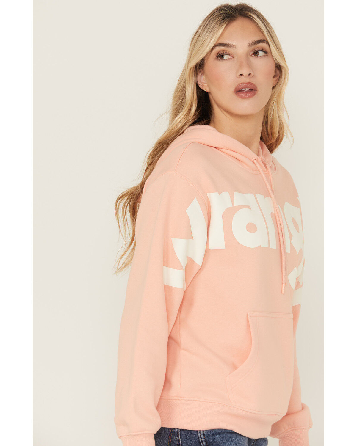 Image #2 - Wrangler Retro Women's Classic Logo Hoodie, Pink, hi-res